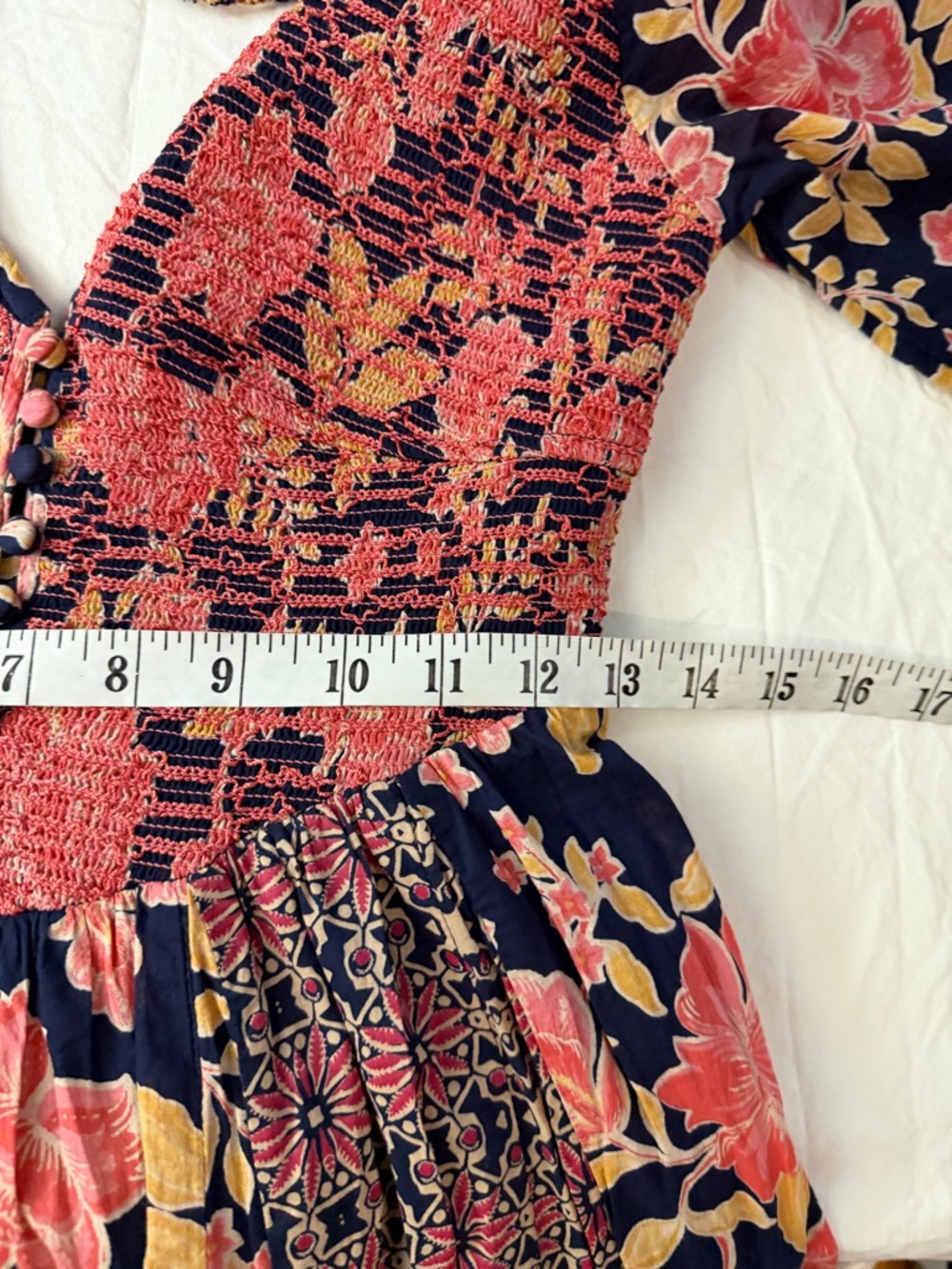 NWT FREE PEOPLE A‎ New Way Maxi Dress Navy Combo Pink S - Picture 11 of 15